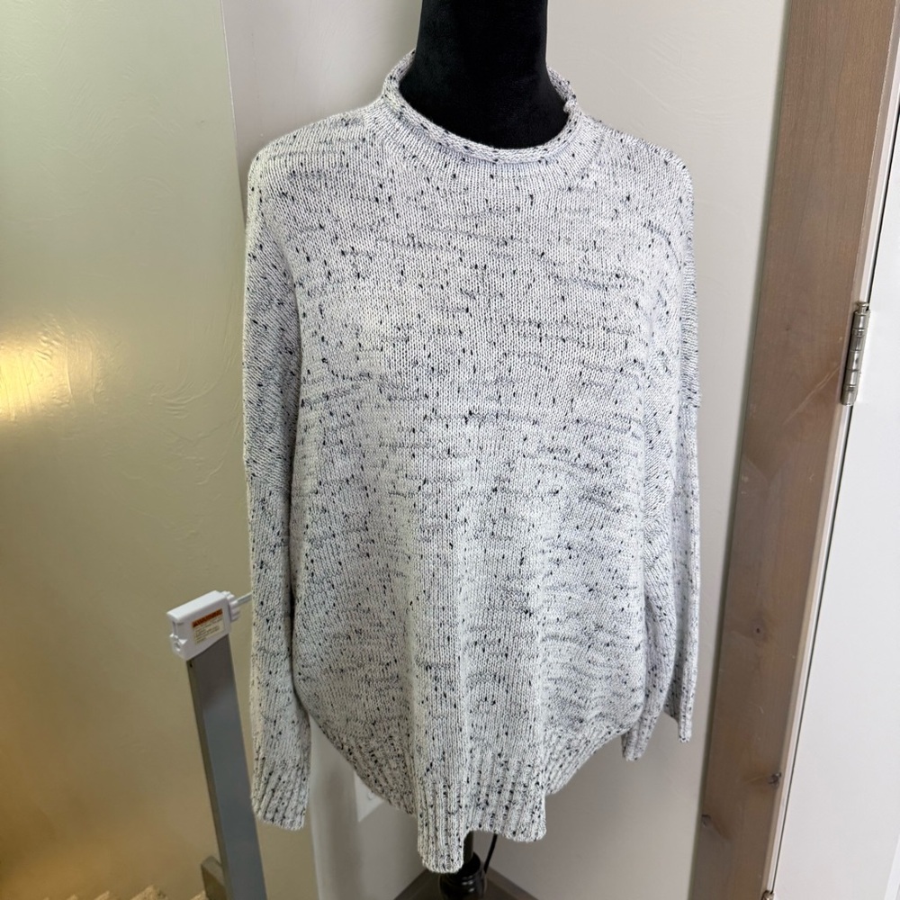 Jack by BB Dakota Grey Speckled Sweater Mock Crewneck Knit‎ Neutral Capsule L